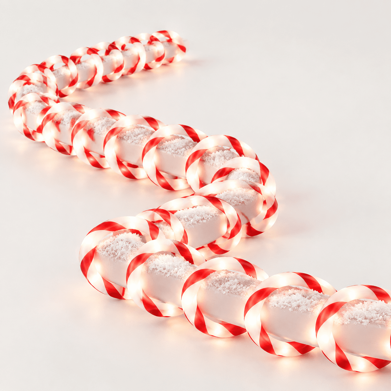 Red Color Rope Light Red & Cool White 40 Feet LED Candy Cane Rope Lights Holiday Outdoor ...