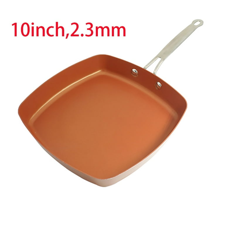 Hammered Copper Chef Pan, Handcrafted Authentic Red Copper Skillet, Turkish Egg Omelet Frying Pans Sahan (9.5 in - 24 cm)