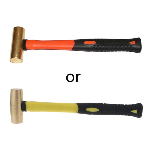 Red Copper Round Hammer Plastic Handle Proof Safety Tool Proof Safety Tool 0.45kg/0.68kg Lightweight