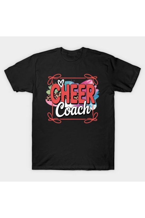Red Coquette Cheer Coach Dad Funny Holiday Unisex T-Shirt for Cheer Casual Wear up to 5XL