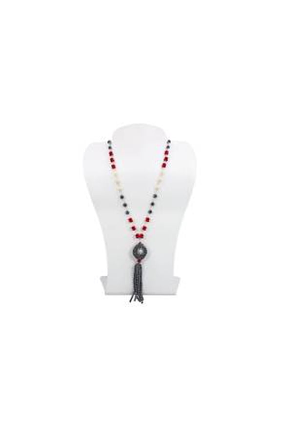 Necklace, Red Coral, Hematite, Cultured Pearls