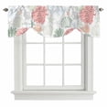 thumbnail image 1 of Red Coral Tie Up Window Valance Sage Green Starfish Ocean Coastal Seashell Tie-up Valance for Kitchen Windows Adjustable Small Curtain Balloon Shades for Kitchen Bathroom Cafe 60x18inch, 1 of 9