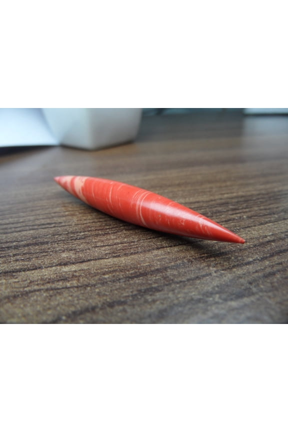 Red Coral septum spike tusk, 40mmX1.6 mm Orange Coral Pincher Tribal Tusk, Coral Nose Horn 14 g