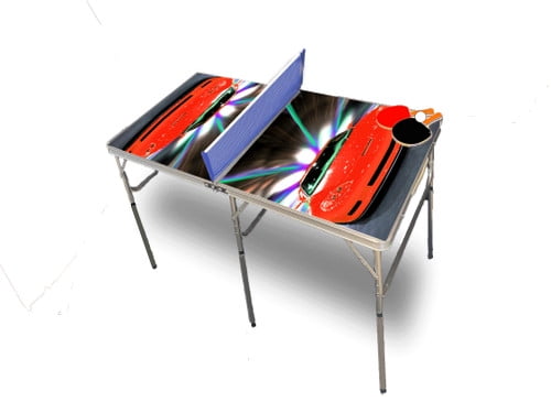 Red Corvette Portable Table Tennis Ping Pong Folding Table w/Accessories