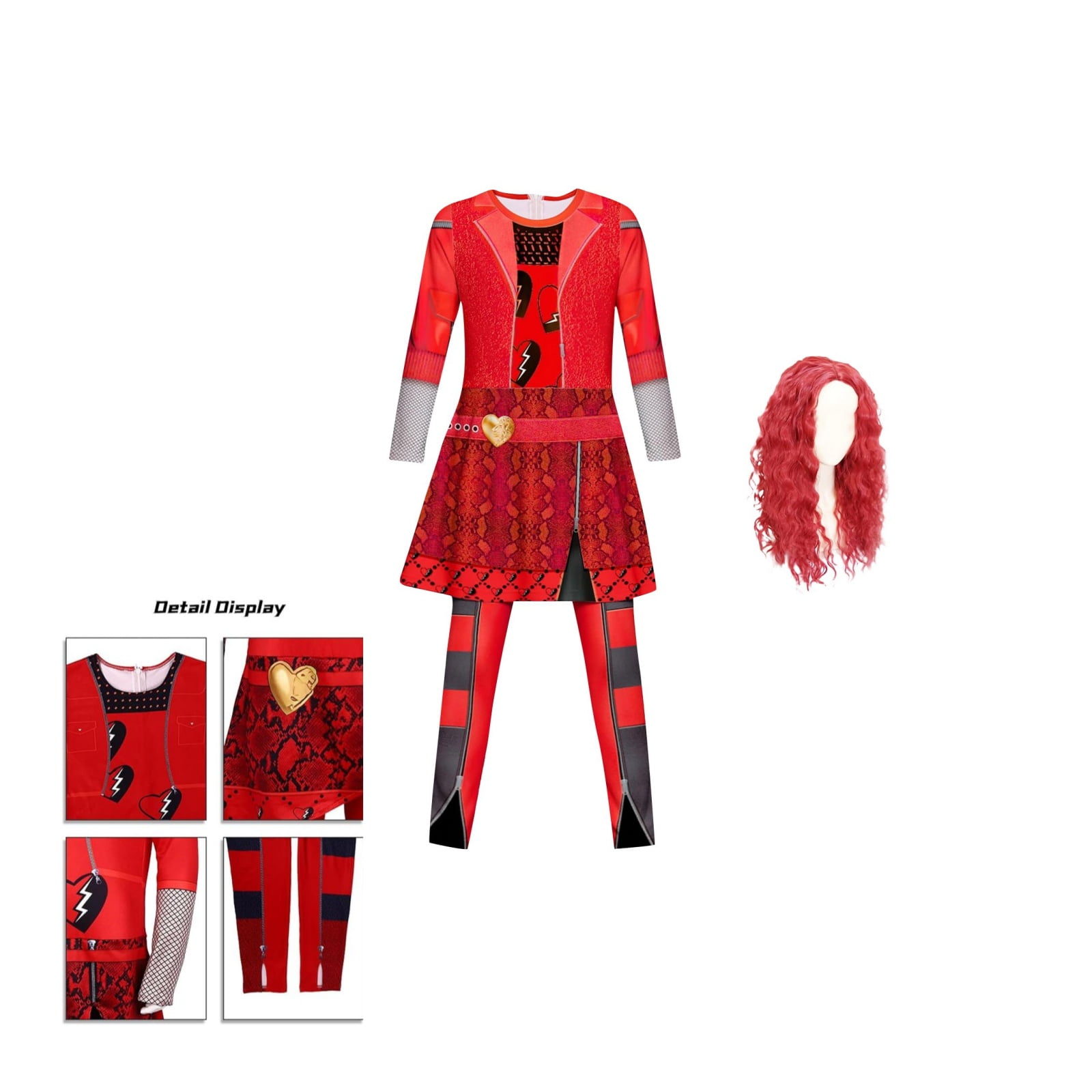 Red Costume Jumpsuits for Girl Rise Red Princess Party Dress up for 5 ...