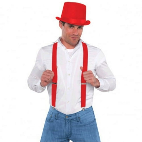 Various Adult Suspenders, Red, 1 Set