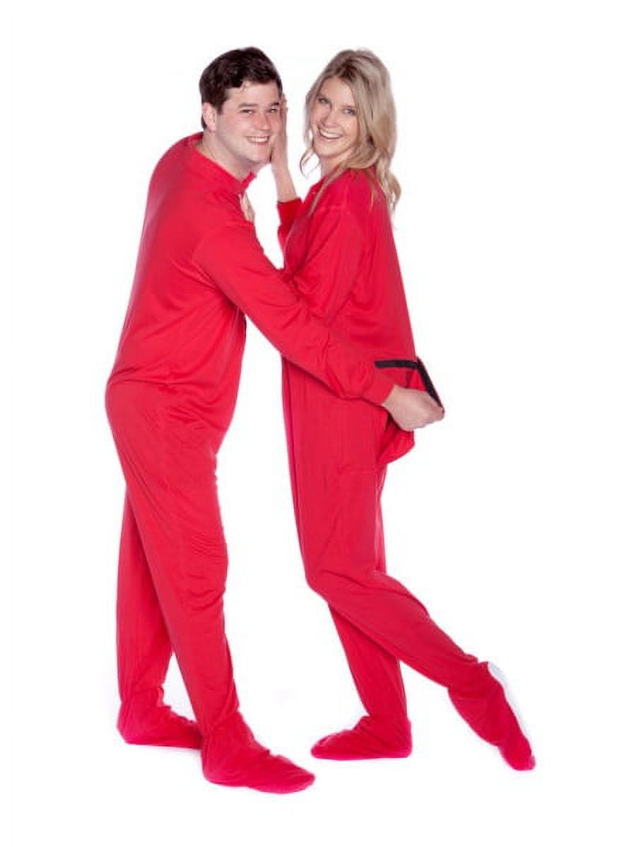 Cotton footed online pajamas for adults