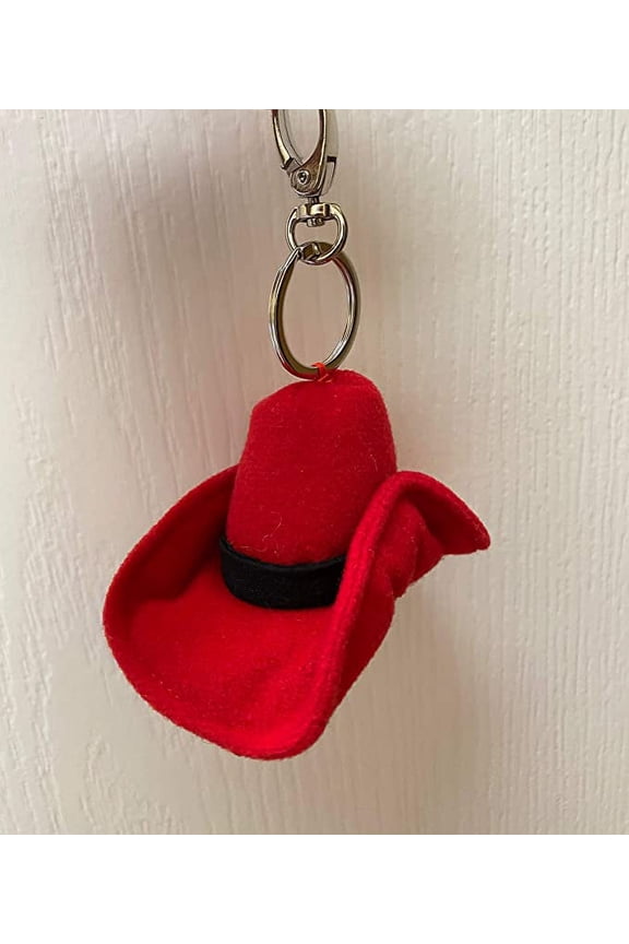 Red Country Western Cowboy Wild West Hat Keychain Key Ring New