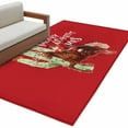 thumbnail image 1 of Red Cowboy Christmas 3'x5' Washable Rug, Western Xmas Santa Cactus Non-Slip Area Rugs for Entryway Kitchen Classroom, Dorm Throw Carpet, Low Pile Soft Indoor Floor Mat, 1 of 9