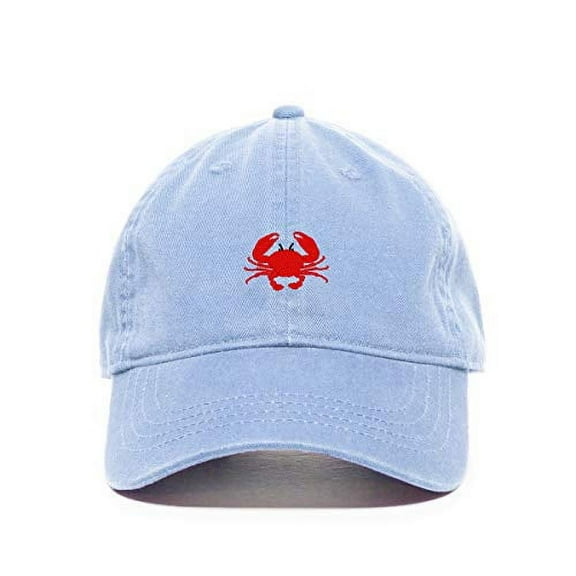 Red Crab Baseball Cap Embroidered Cotton Adjustable Dad Hat
