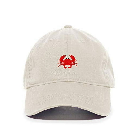 Red Crab Baseball Cap Embroidered Cotton Adjustable Dad Hat