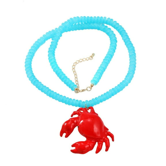 Red Crab Pendant Necklaces Beads Chains Choker for Beach Party Accessories