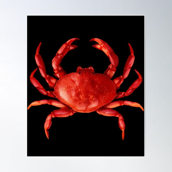 Red Crab Poster Wall Art, Modern Wall Decor For Living Room Bedroom, 12x18 UNFRAMED