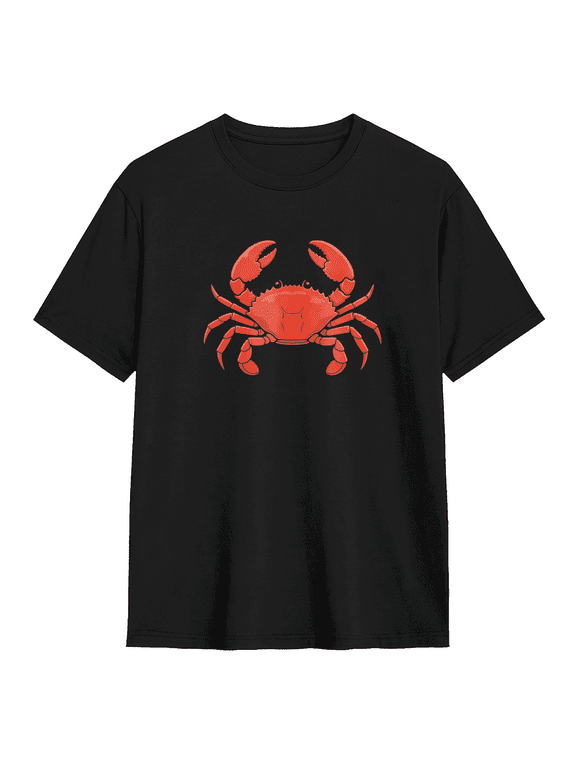 Red Crab Vintage Graphic Tee for Men and Women, Witty BBQ Cotton Short Sleeves T-Shirt