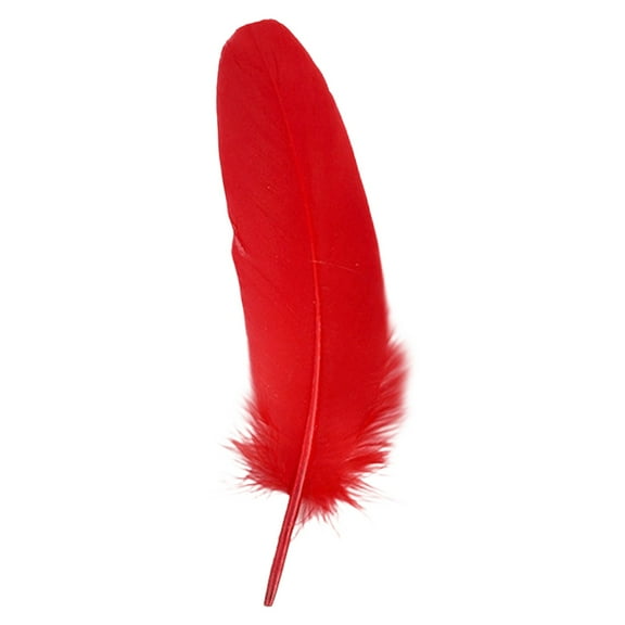 Red Craft Goose Feathers - 120pcs 3-5inch Red Feathers for DIY Crafts Dream Catchers, Angel Wings and Wedding Party Christmas Home Decoration