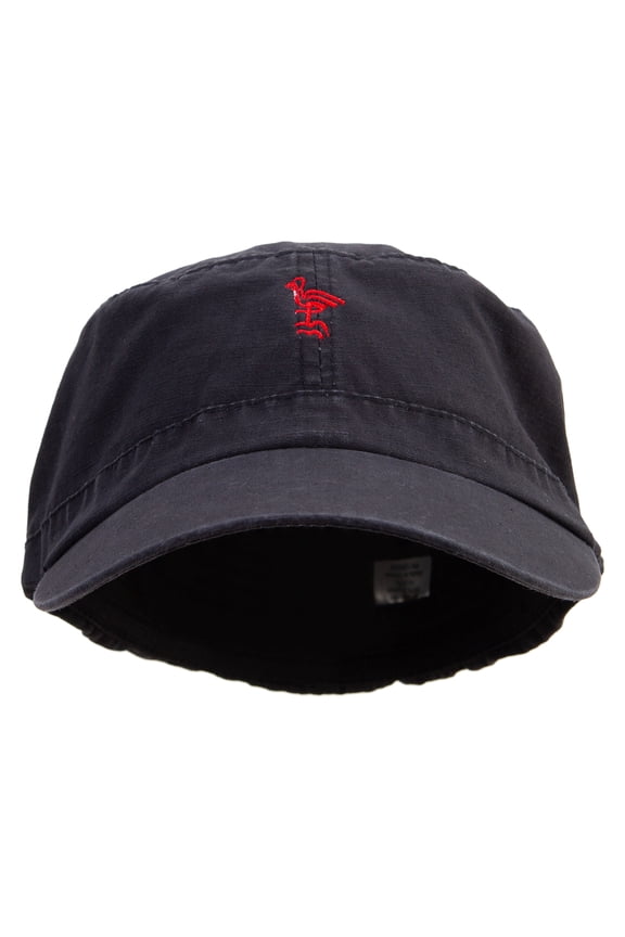 Red Crane Logo Embroidered Big Size Fitted Ripstop Cotton Military Army Cap - Black XL-2XL