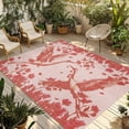 thumbnail image 1 of Red Crane Silhouette Outdoor Rug for Patio/Deck/Porch, Non-Slip Large Area Rug 6 x 9 Ft, Modern Abstract Flowers Botanical Indoor Outdoor Rugs Washable Area Rugs, Reversible Camping Rug Carpet Runner, 1 of 8