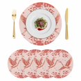 thumbnail image 1 of Red Crane Silhouette Round 15 Inch Placemats Set of 4, Modern Abstract Flowers Botanical HeatResistant Non Slip Place Mats for Dining Table, Wipeable Braided Kitchen Table Mats for Housewarming, 1 of 9