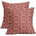 thumbnail image 1 of Red Cream Dots Pillow Covers 18x18 Set of 2 Boho Design Polka Dot Throw Pillows Modern Trendy Print Outdoor Decorative Pillowcase Square Linen Cushion Cases Decor for Sofa Couch Bed, 1 of 6