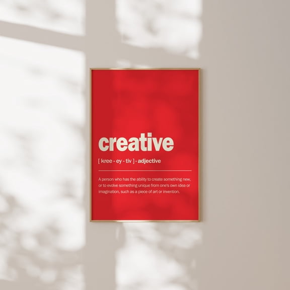 Red Creative Definition Minimalist Trendy Unframed Paper Print