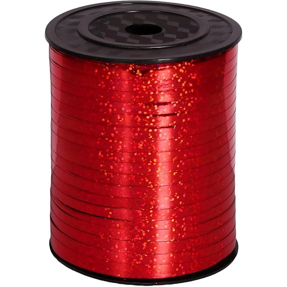 Red Crimped Curling Ribbon Shiny Metallic Balloon Curling String for Gift Wrapping Christmas Festival Art Craft Florist Flowers Decoration