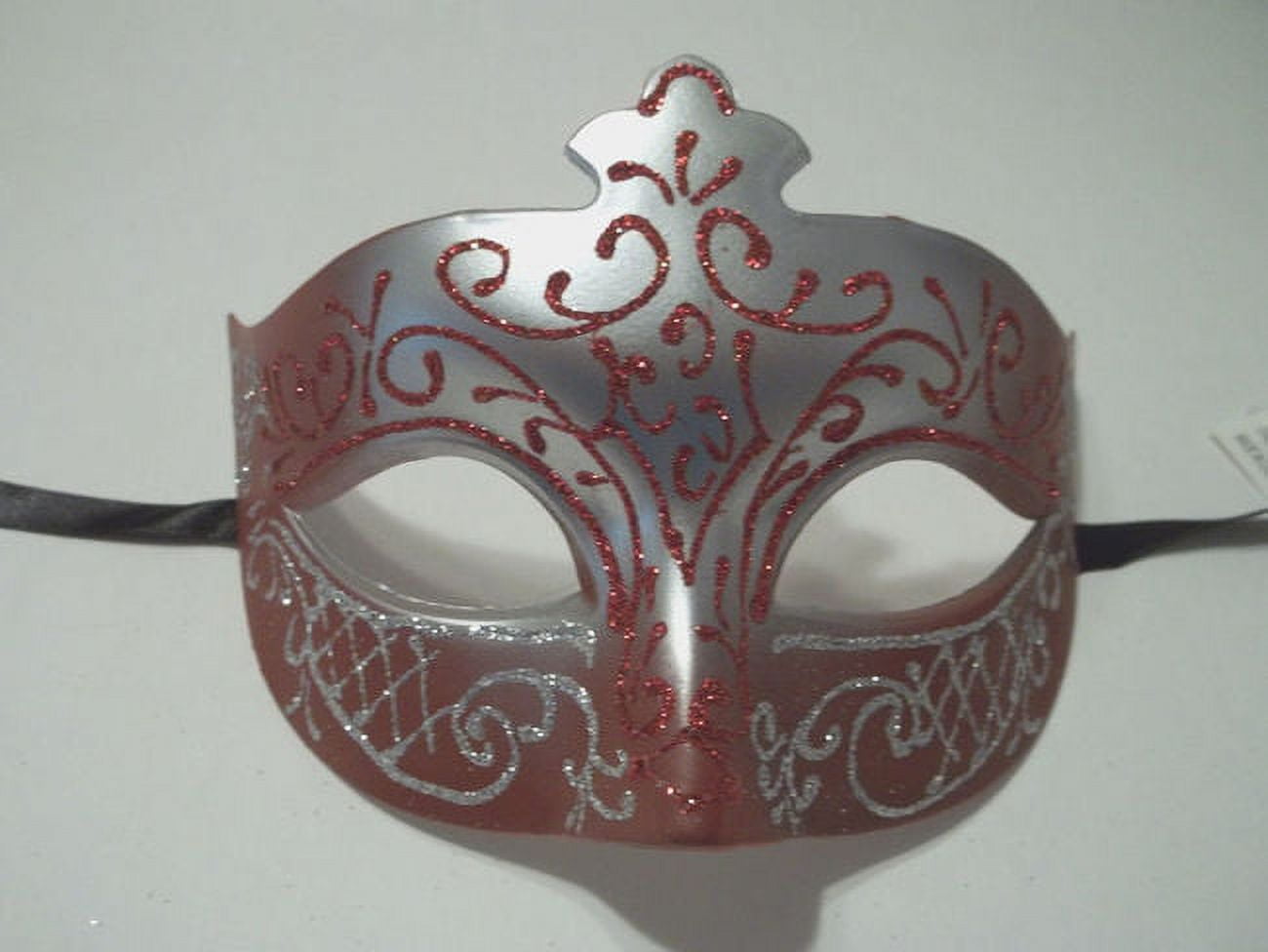 Red Crimson Silver Scroll Venetian Mask Masquerade Costume Prom Dance ...
