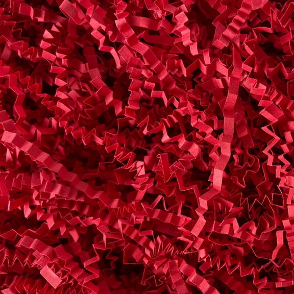 Red Crinkle Paper Filler 1 LB Shredded Confetti Grass for Easter Baskets Packing Paper