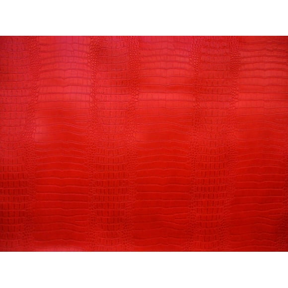 Red Crocodile Nile embossed Faux vinyl fake Leather upholstery fabric sold per yard 55" Wide