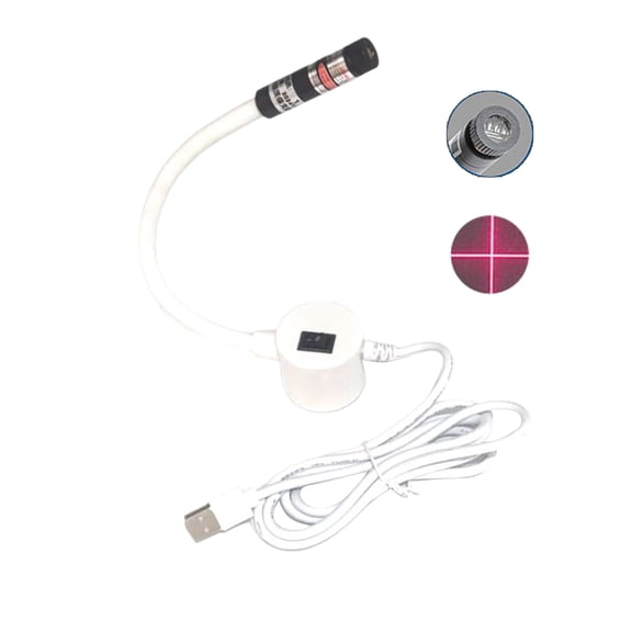 Red Cross Laser Sewing Guide Light, 5Mw Laser Alignment tool with Adjustable Flexible Gooseneck & Strong Magnetic Base, Usb-Powered Positioning Aid for Straight Stitching,