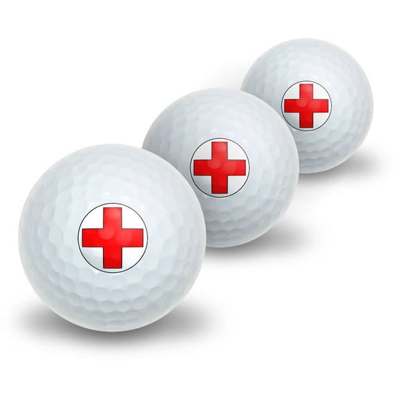 Red Cross Novelty Golf Balls, 3pk