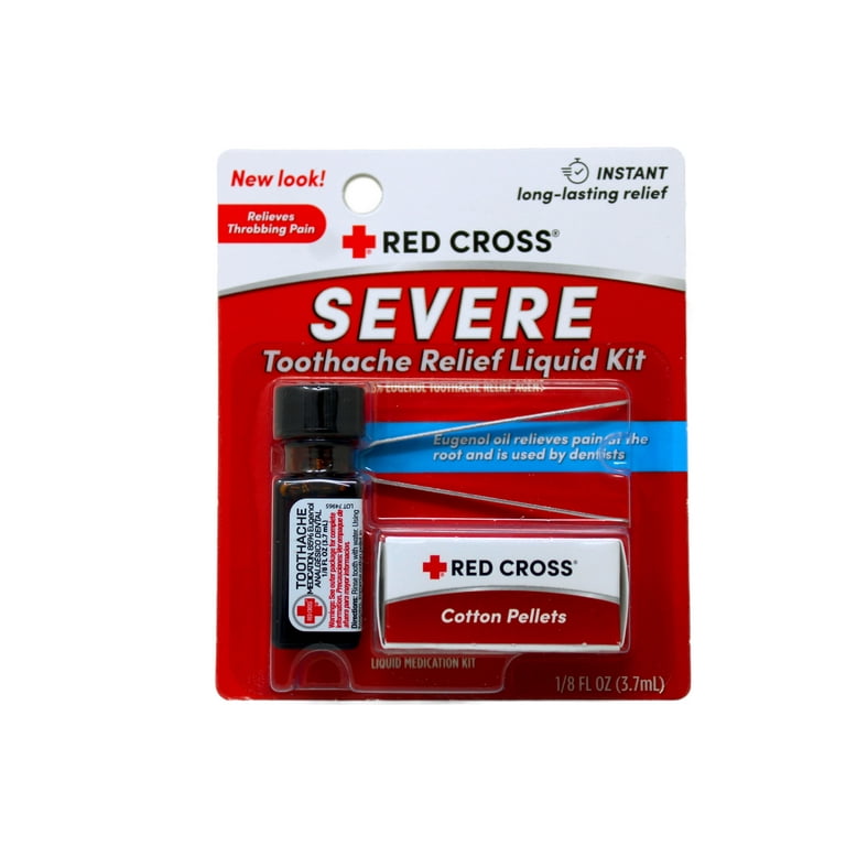 Red Cross Severe Toothache Relief Liquid Kit, 85% Eugenol 1/8 fl