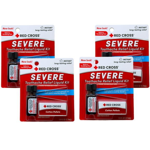 Red Cross Toothache Complete Medication Kit 0.12 oz Pack of 4
