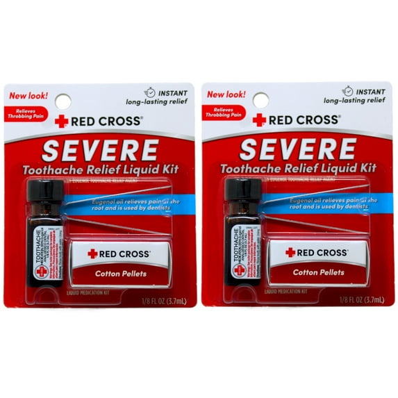 Red Cross Toothache Complete Natural Eugenol Medication Kit, 0.12oz, 2-Pack
