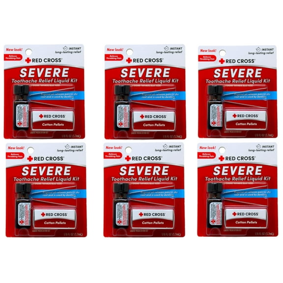 Red Cross Toothache Medication, 1/8-Ounce Bottles Pack of 6