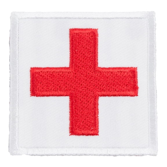 Red Cross White Square Patch, Medical Patches.
