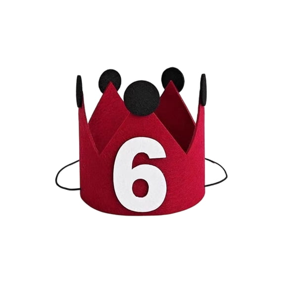 Red Crown Birthday Felt Hat Number 61 Party Decoration Photo Prop For 14+ Teenagers S
