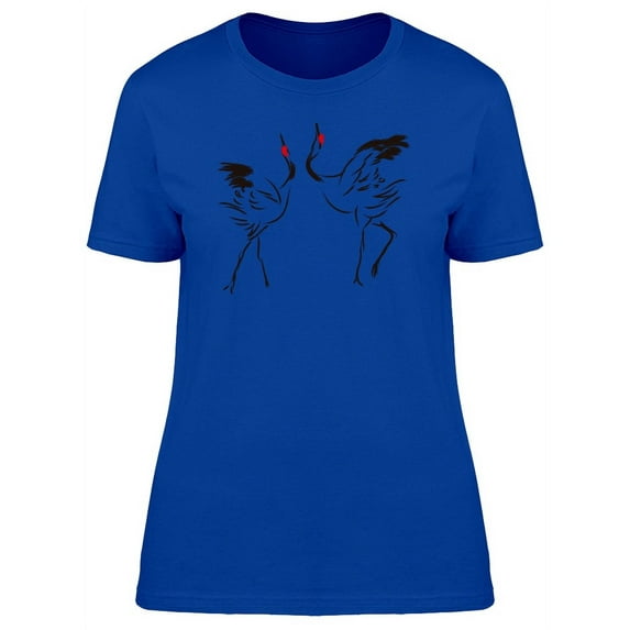 Red Crown Chinese Crane Birds T-Shirt Women -Image by Shutterstock, Female XX-Large