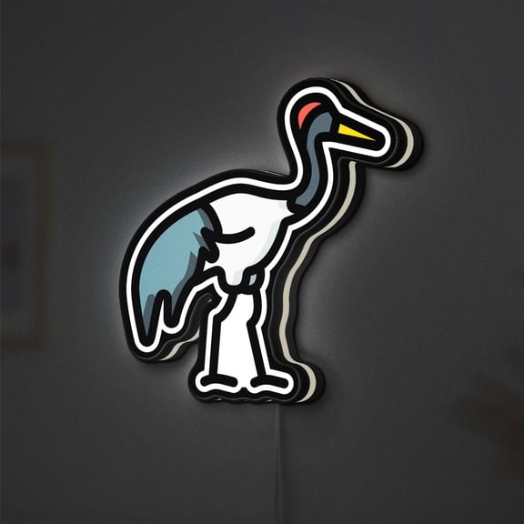 Red Crowned Crane 3D Novelty Light Box for Nature Lovers, Wildlife Decor, Ideal for Bird Enthusiasts (Width 8 inch, 20cm)