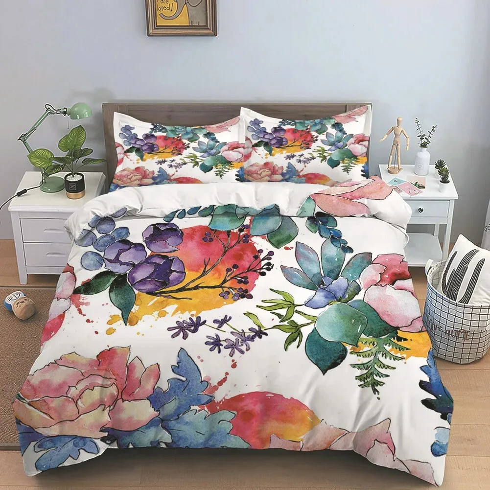 Chinese Dragon Rose Pattern Print Duvet Cover Bedding Set