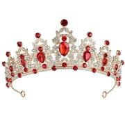 Red Crowns for Women,Red Tiaras for Women,Gold Crown Royal Queen Crown and Tiaras Princess Crown for Women and Girls,Party Halloween Costume Prom Birthday Bridal Wedding Hair Accessories