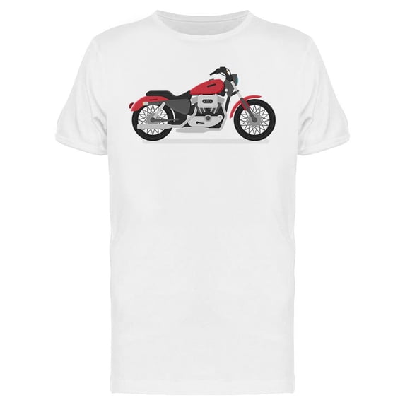 Red Cruiser Motorcycle T-Shirt Men -Image by Shutterstock, Male Medium