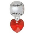 thumbnail image 1 of Red Crystal Heart - Softball Charm Bead, 1 of 1
