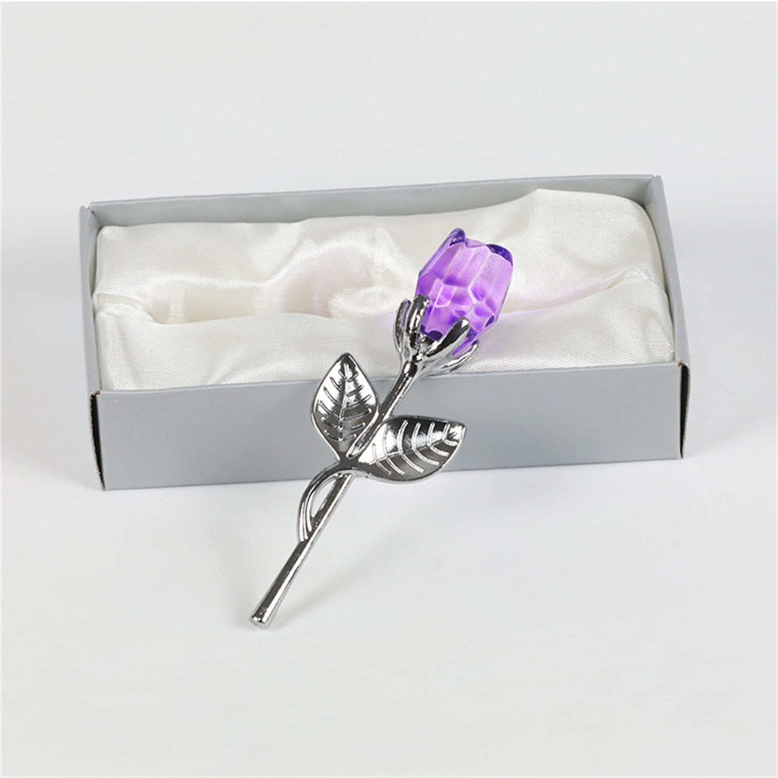 Red Crystal Rose Mini Flower, Artificial Desktop Decor for Gift E, By ...