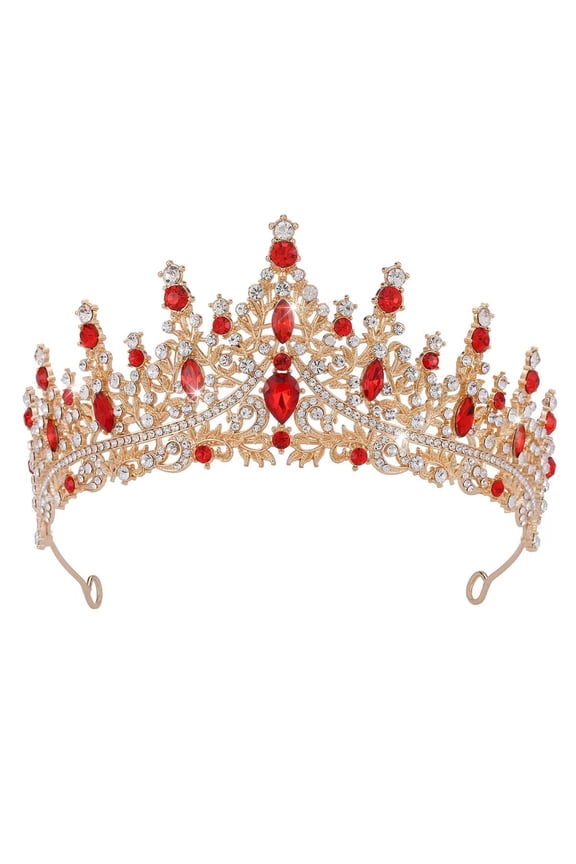Red Crystal Tiaras & Crowns for Women Girls - Queen of Wedding Bridal Birthday Pageant Halloween Cosplay Crystal Headbands, Royal Queen & Princess Crowns Party Accessories