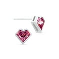 thumbnail image 1 of Red Cubic Zirconia Heart Stud Earrings in Sterling Silver, 1 of 4