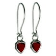 thumbnail image 1 of Red Cubic Zirconia and Sterling Silver Heart Earrings, 1 of 1