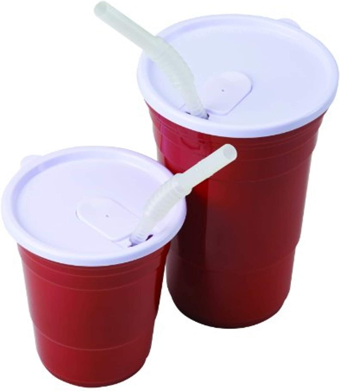 Red Cup Living Red Party Cups Lids 32 oz, Reusable Plastic Lid, Hot