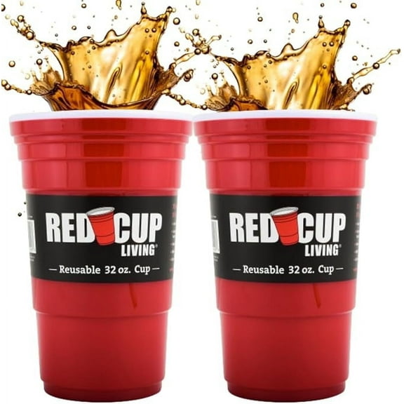 Red Cup Living Reusable Red Plastic 32 oz Cup - Set of 2