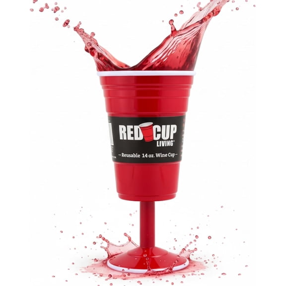 Reusable Red Wine Glasses with Stem, 14oz – Thick, Heavy-Duty Drinking Glasses for Parties, Travel