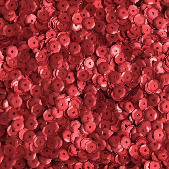 Red Cup Sequins 5mm Matte Silk Frost Made in USA